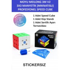 MOYU 3M V2 3x3 MIKNATISLI Stickersız Manyetik Zeka Küpü - Profesyonel Speed Cube - Sabır Küpü -