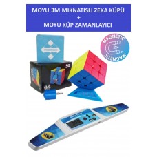 Moyu 3m Profesyonel Speed Cube Ve Moyu Küp Zamanlayıcı Seti-3x3 Rubik Zeka Küpü Ve Zamanlayıcı